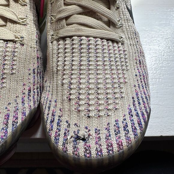 NIKE Air Vapormax Flyknit 3 Fossil Pink Ivory Sneakers 942843 Women’s Size 12 - Picture 9 of 9